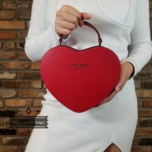 Kate Spade Heart Red Crossbody Love Shack 3d Leather BNWT So Cute VALENTINE'S